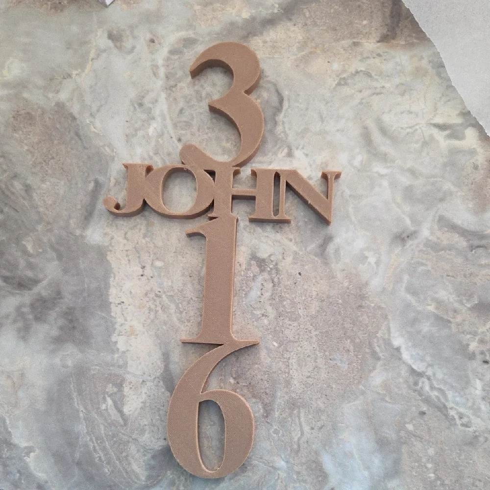 3-D Printed John 3:16 Wall Decor 4.5x8.5